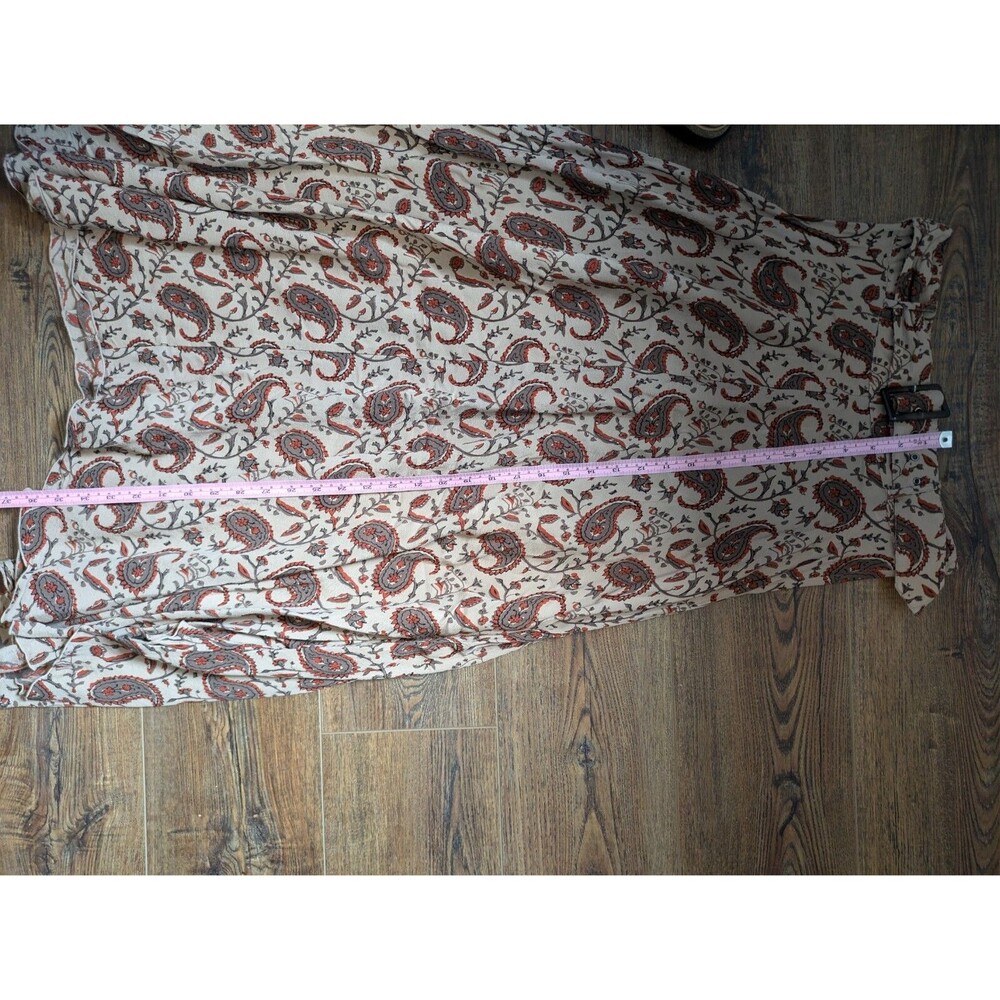 Lusana Vera Skirt Brown Red Paisley Pattern Size L Anthropologie - Picture 5 of 9